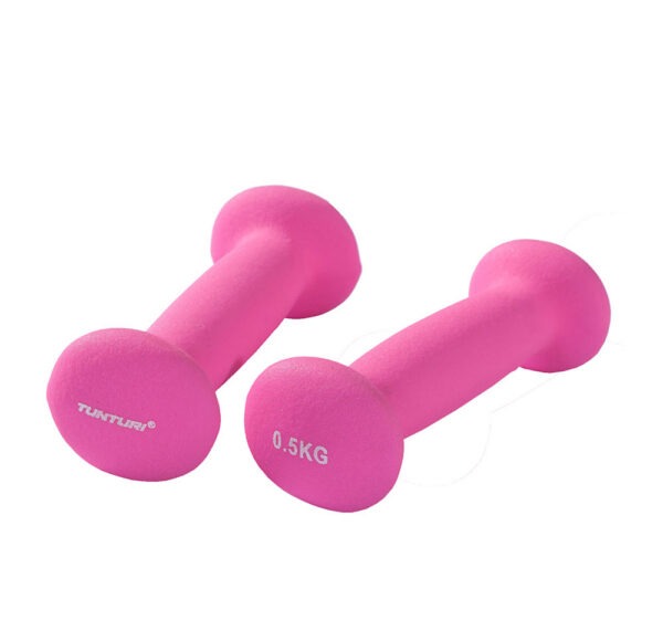 Hantlid TUNTURI Neopreen Dumbbells 0.5kg, roosad