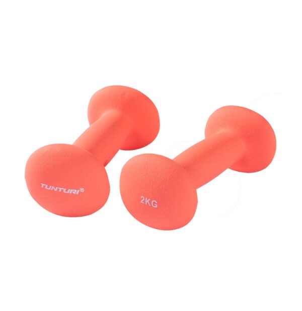 Hantlid TUNTURI Neopreen Dumbbells 2kg, punased