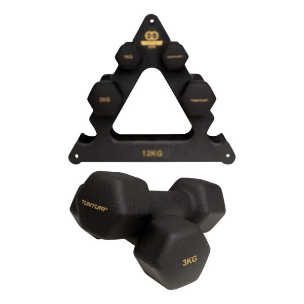 Hantlite komplekt koos alusega Tunturi Centuri Neopreen Dumbellset 3Prs+Stand - Image 2