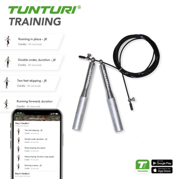 Hüppenöör TUNTURI Jumprope Steel, reguleeritav - Image 3