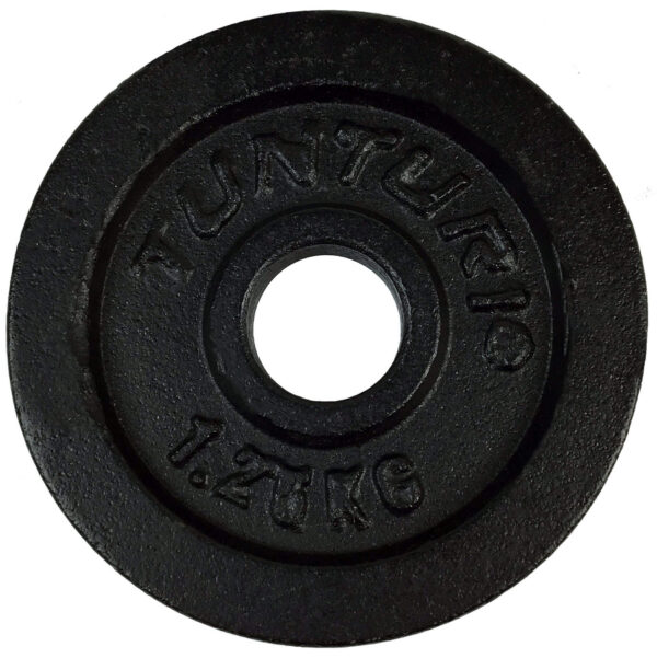 Raskuskettad TUNTURI Plates Black, 30 mm, 1.25kg (paar) - Image 2