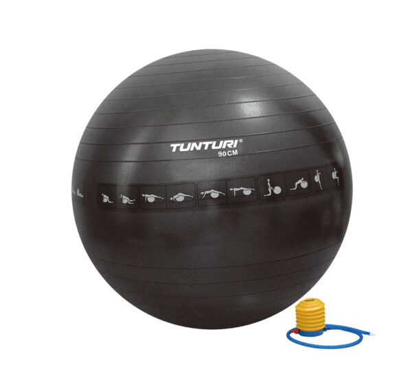 Võimlemispall TUNTURI Gymball 55cm anti-burst, must - Image 3