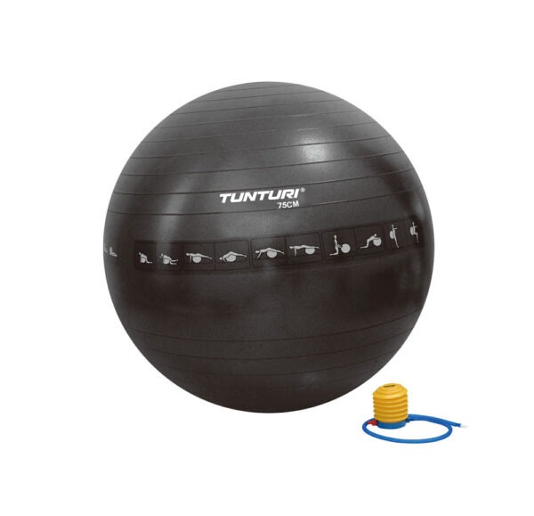 Võimlemispall TUNTURI Gymball 75cm anti-burst, must - Image 7