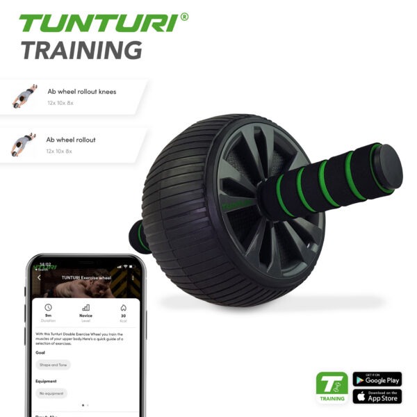 Kõhulihaste rull TUNTURI PRO Exercise Wheel Deluxe - Image 2