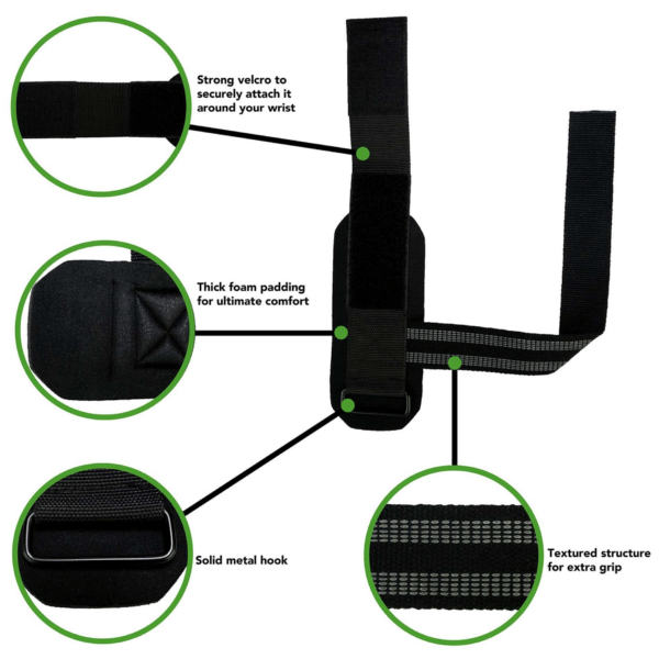 Randmerihmad TUNTURI Pro Padded Powerlifting Straps - Image 10