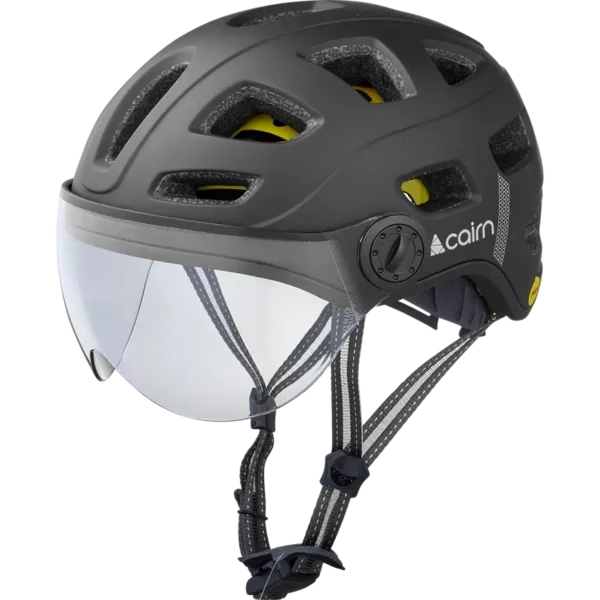 Kiiver CAIRN QUARTZ MIPS Transparent Visor LED USB Matte Black, must (elektrijalgrattale) (L)