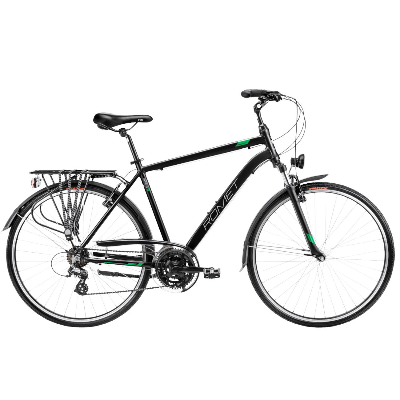 Jalgratas ROMET Wagant 1, must-roheline (L)