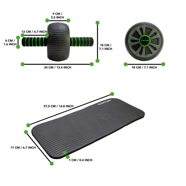 Kõhulihaste treeningrull TUNTURI Pro Exercise Wheel Deluxe, põlvematiga - Image 6