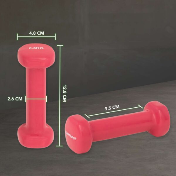Hantlid TUNTURI Vinyl Dumbbells 2 x 0,5 kg, roosa - Image 2