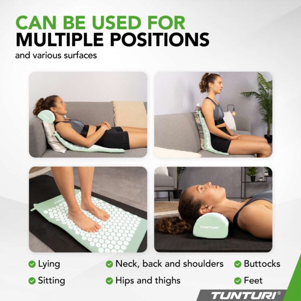 Akupunktuurimatt ja -padi TUNTURI Acupressure Mat And Pillow, Mint - Image 4