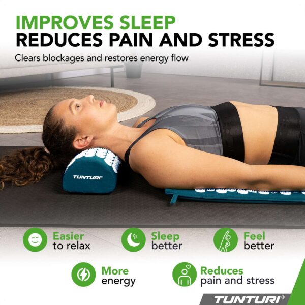 Akupunktuurimatt ja -padi TUNTURI Acupressure Mat And Pillow, Petrol Blue - Image 4