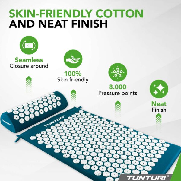 Akupunktuurimatt ja -padi TUNTURI Acupressure Mat And Pillow, Petrol Blue - Image 2