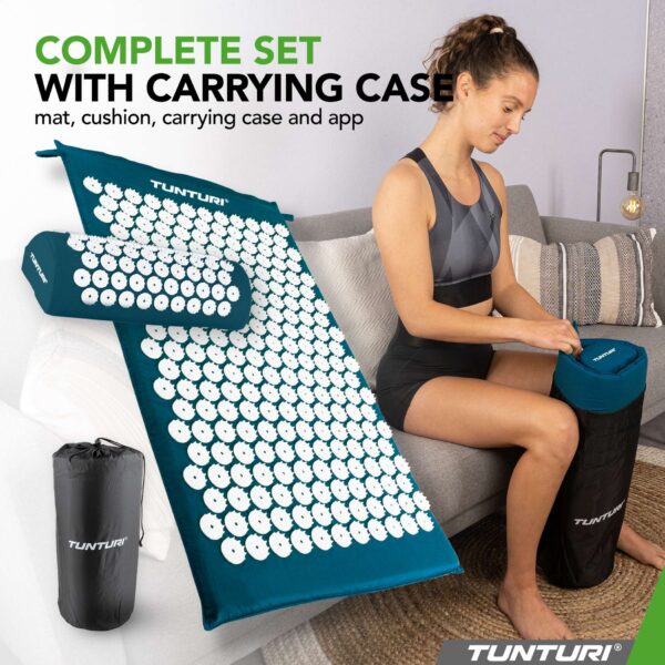 Akupunktuurimatt ja -padi TUNTURI Acupressure Mat And Pillow, Petrol Blue - Image 7