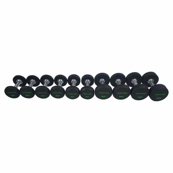 Hantlid TUNTURI PU Pro Dumbbell Set 2-12kg (10prs, 132kg)