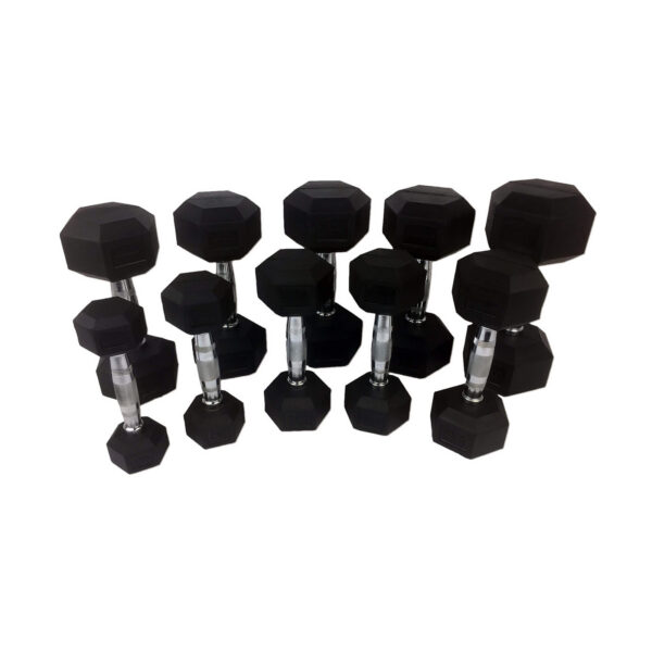 Hantlid TUNTURI Rubber Dumbbell Set 1-10kg (10 paari, 110kg)
