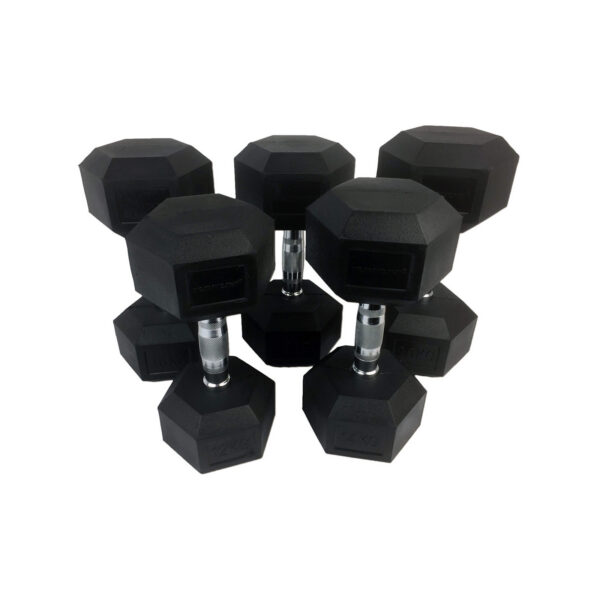 Hantlid TUNTURI Rubber Dumbbell Set 2-20kg (5 paari, 160kg)