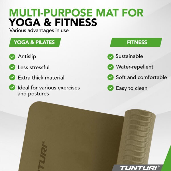 Joogamatt Tunturi Yogamat 8mm, Army Green - Image 4
