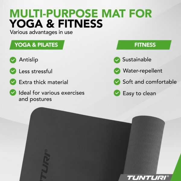 Joogamatt Tunturi Yogamat 8mm, Black - Image 4