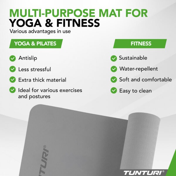 Joogamatt Tunturi Yogamat 8mm, Grey - Image 4
