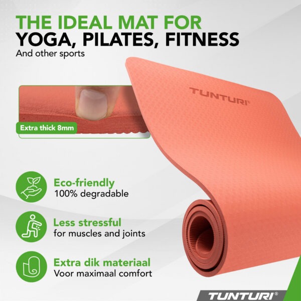 Joogamatt Tunturi Yogamat 8mm, Rose Gold - Image 7