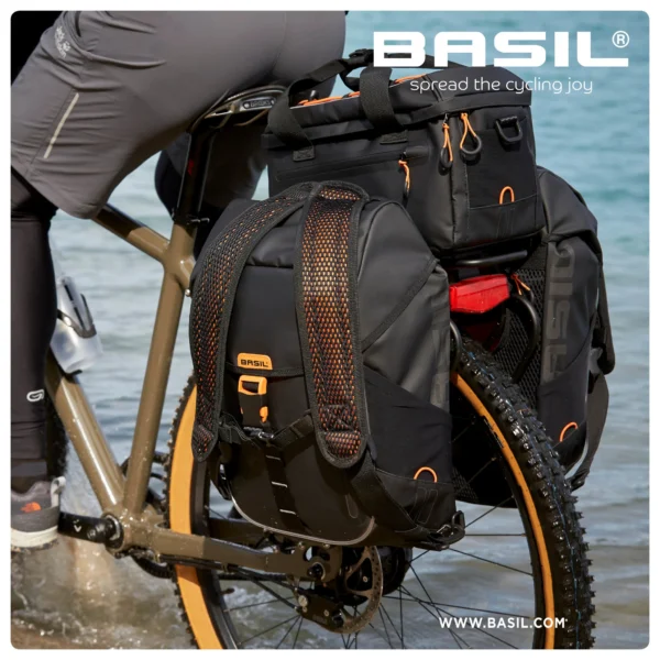 Pakiraamikott BASIL Miles Tarpaulin 8L, must-oranž - Image 7