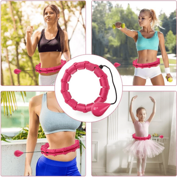 Masseeriv hularõngas raskusega Smart Hula Hoop HHP007, roosa - Image 3