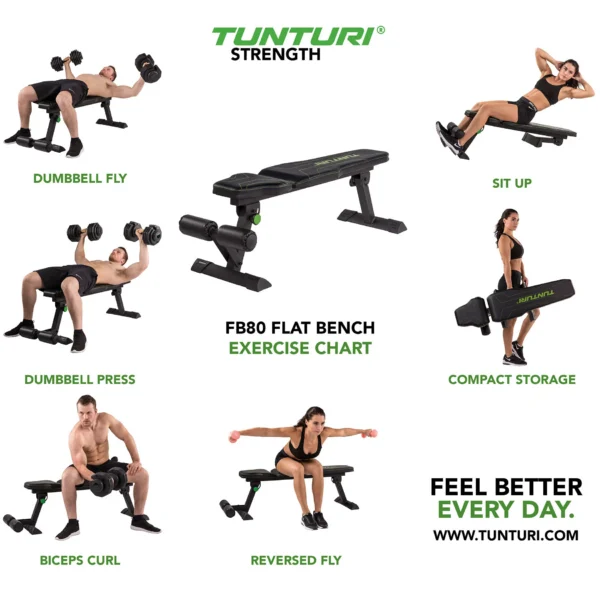 Tõstepink TUNTURI FB80 Flat Bench - Image 3