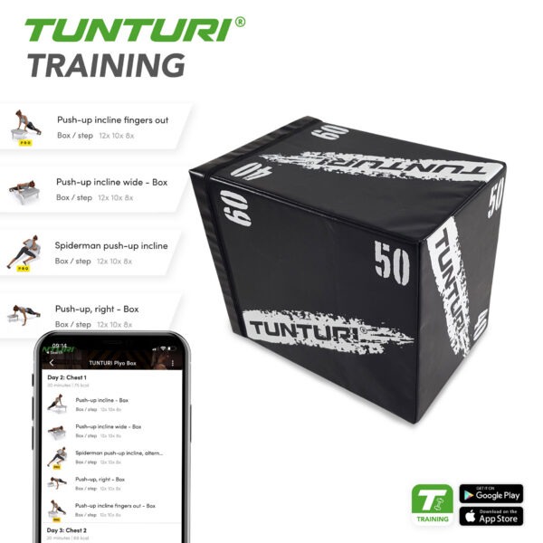 Treeningkast TUNTURI Plyo Box Soft (EVA) 40/50/60cm - Image 5