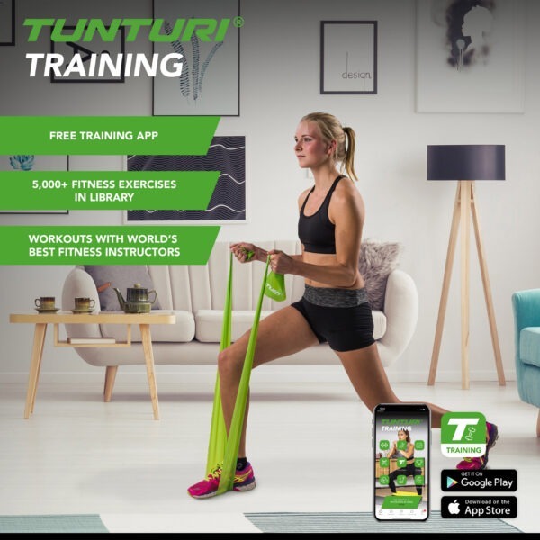 Treeningkumm TUNTURI Resistance Band, medium, green - Image 4