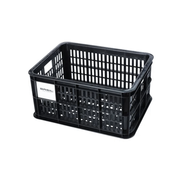 Esikorv/pakiraamikorv, kast BASIL Crate S, 17,5 liitrit, must