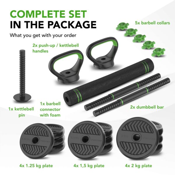 Jõutreeningu komplekt TUNTURI Barbell & Dumbbell Set 20 kg - Image 2
