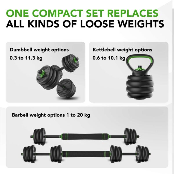 Jõutreeningu komplekt TUNTURI Barbell & Dumbbell Set 20 kg - Image 4