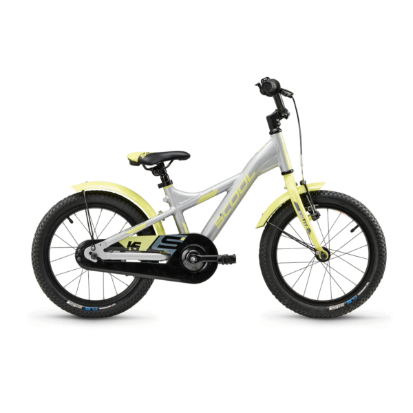 Laste jalgratas S´COOL XXlite, 16" hõbe/laim
