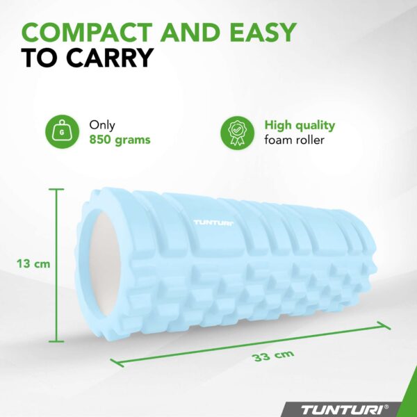 Massažirull TUNTURI Yoga Grid Foam Roller, 33cm, Light Blue - Image 3