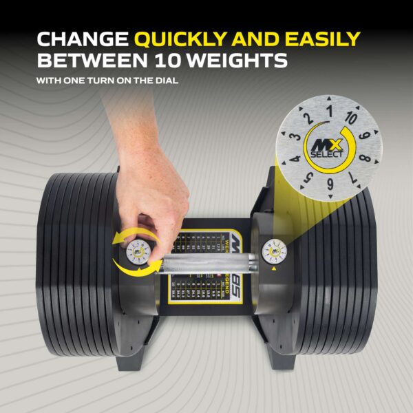 Reguleeritav hantel TUNTURI MX Select MX85 Dumbbell  5,6-38,6 kg, knurled - Image 6