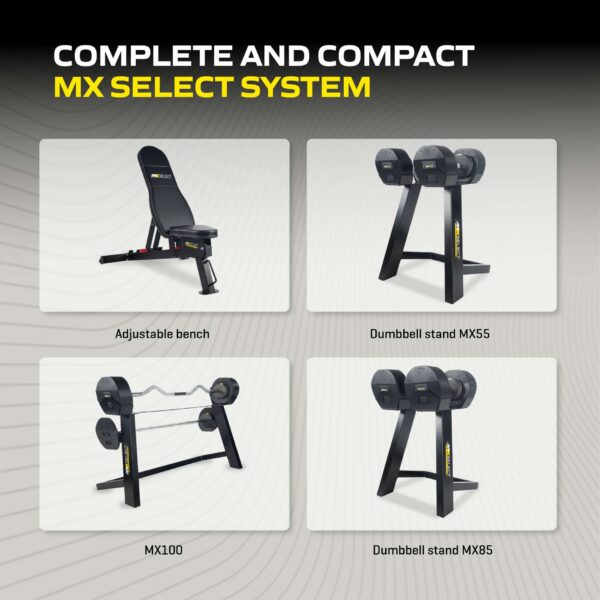 Reguleeritav hantel TUNTURI MX Select MX85 Dumbbell  5,6-38,6 kg, knurled - Image 9