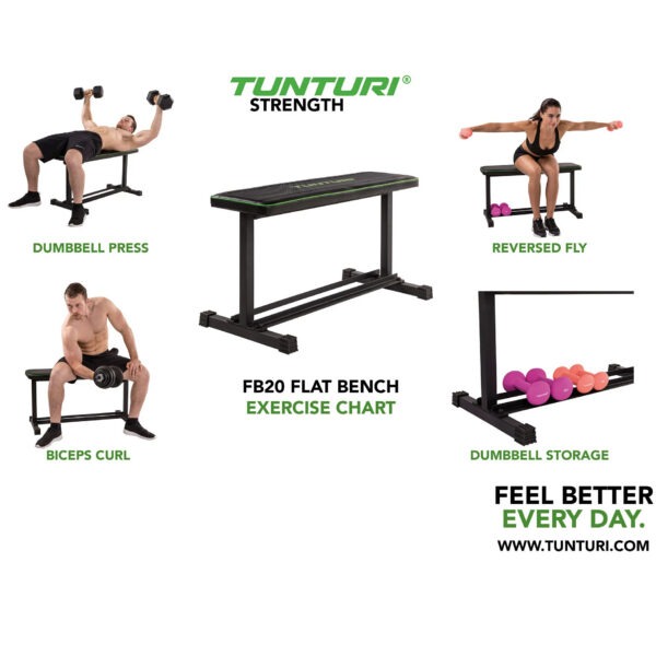 Treeningpink TUNTURI FB20 Flat Bench - Image 3