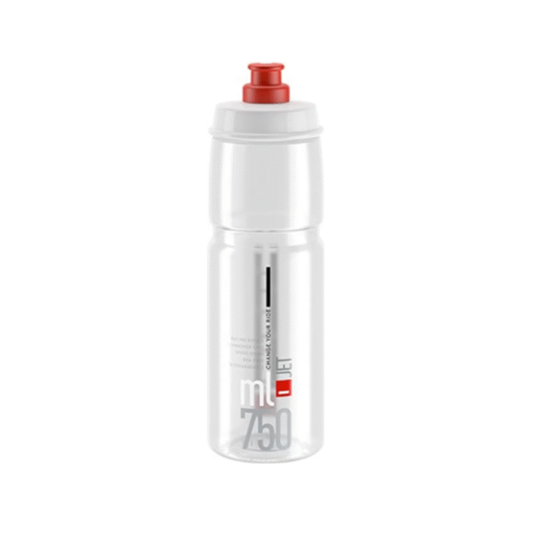 Joogipudel ELITE Jet Clear, Red Logo, 750ml, valge punase logoga