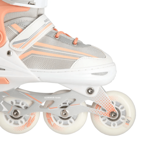 (Rull)uisud NILS Extreme 2in1 In-line Skates/Figure Ice Skates, White/Pink (L) - Image 6