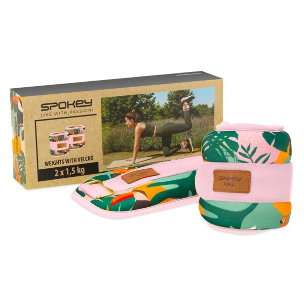 Randme- ja pahkluuraskused SPOKEY Home Jungle 2x1.5 kg, roosa-kirju - Image 5