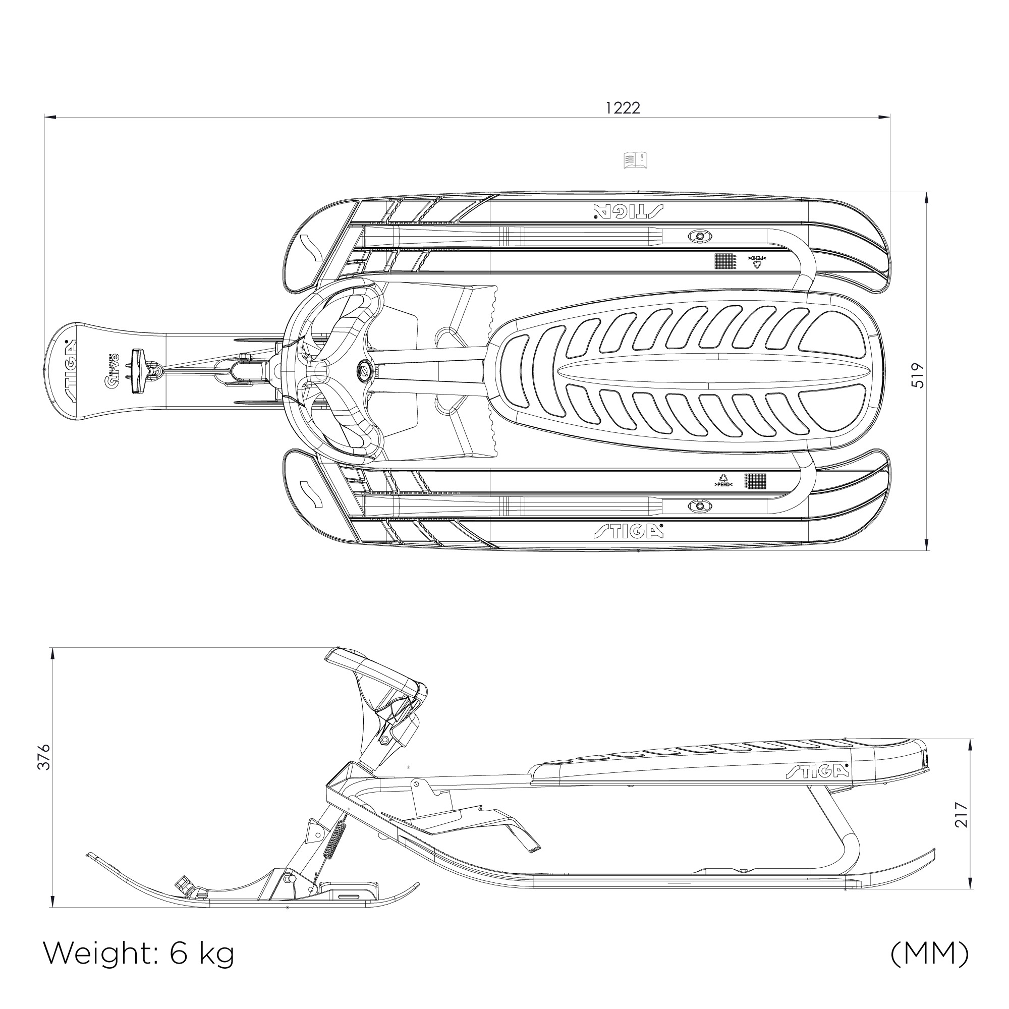 Roolikelk STIGA Curve grafiithall/sinine - Image 6