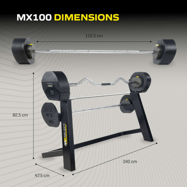 Reguleeritav tõstekang TUNTURI MX100 Barbell 12,8 - 45,5 kg - Image 6