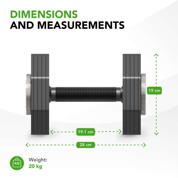 Hantel TUNTURI Rapid Adjustable Dumbbell 20kg - Image 6