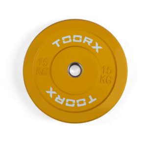 Raskusketas TOORX Bumper Plate Challenge, kollane, 50 mm, 15 kg