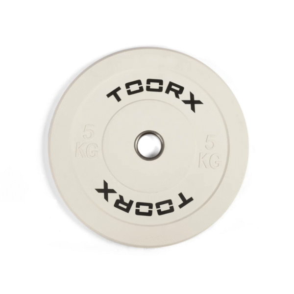 Raskusketas TOORX Bumper Plate Challenge, valge, 50 mm, 5 kg