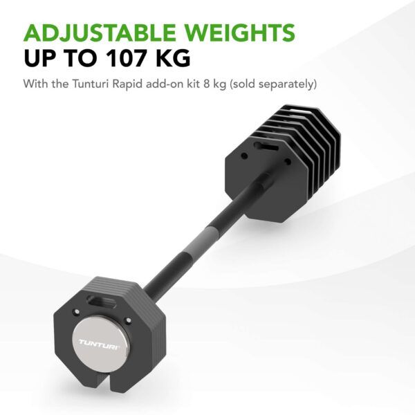 Tõstekang TUNTURI Rapid Adjustable Barbell 11kg - Image 5