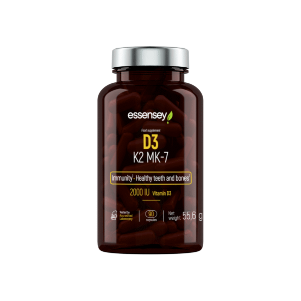 Vitamiinikapslid TREC ESSENSEY Vit. D3 + K2 (MK-7), 90 kapslit