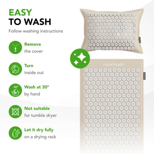 Akupunktuurimatt ja -padi TUNTURI PRO Acupressure Mat And Pillow, Beige - Image 3