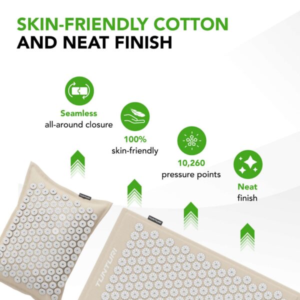 Akupunktuurimatt ja -padi TUNTURI PRO Acupressure Mat And Pillow, Beige - Image 5