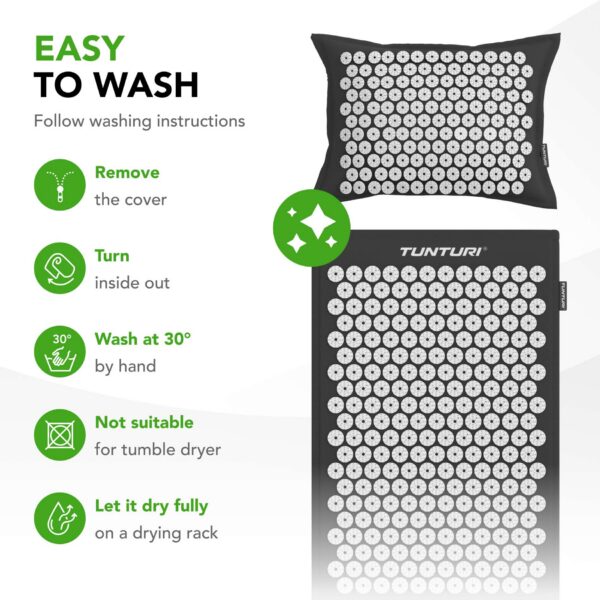 Akupunktuurimatt ja -padi TUNTURI PRO Acupressure Mat And Pillow, Black - Image 4